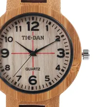 Новые женские наручные часы коричневый ремешок из натуральной кожи Модный мужской браслет крутой бамбуковый Натуральный Деревянный Повседневный подарок новое поступление