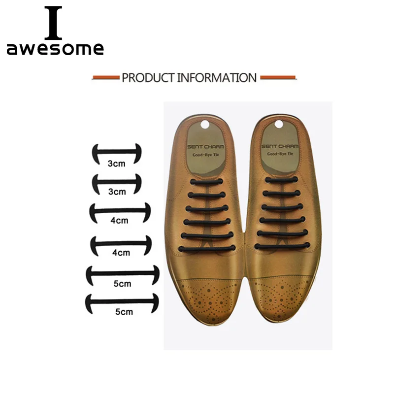 12 قطعة/المجموعة كسول لا التعادل أربطة الحذاء للرج...