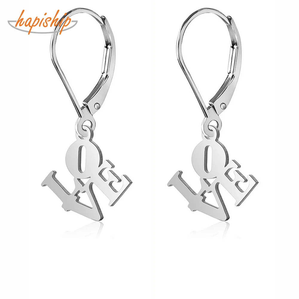 

Hapiship 2019 Stainless Steel Mushroom Bees Love Heart Star Leaves Charm Dangle Earrings For Women Anti Allergy Jewelry DJ103
