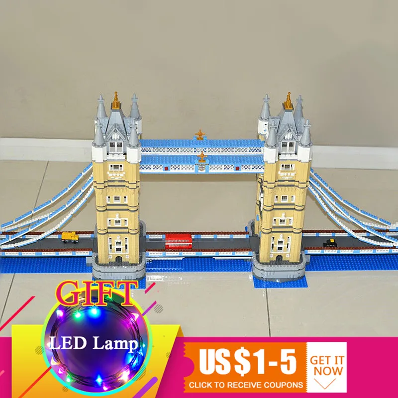 

17004 4295pcs London bridge set Compatible with 10214 Model Building Blocks Kits Brick DIY Toys Gifts lepin