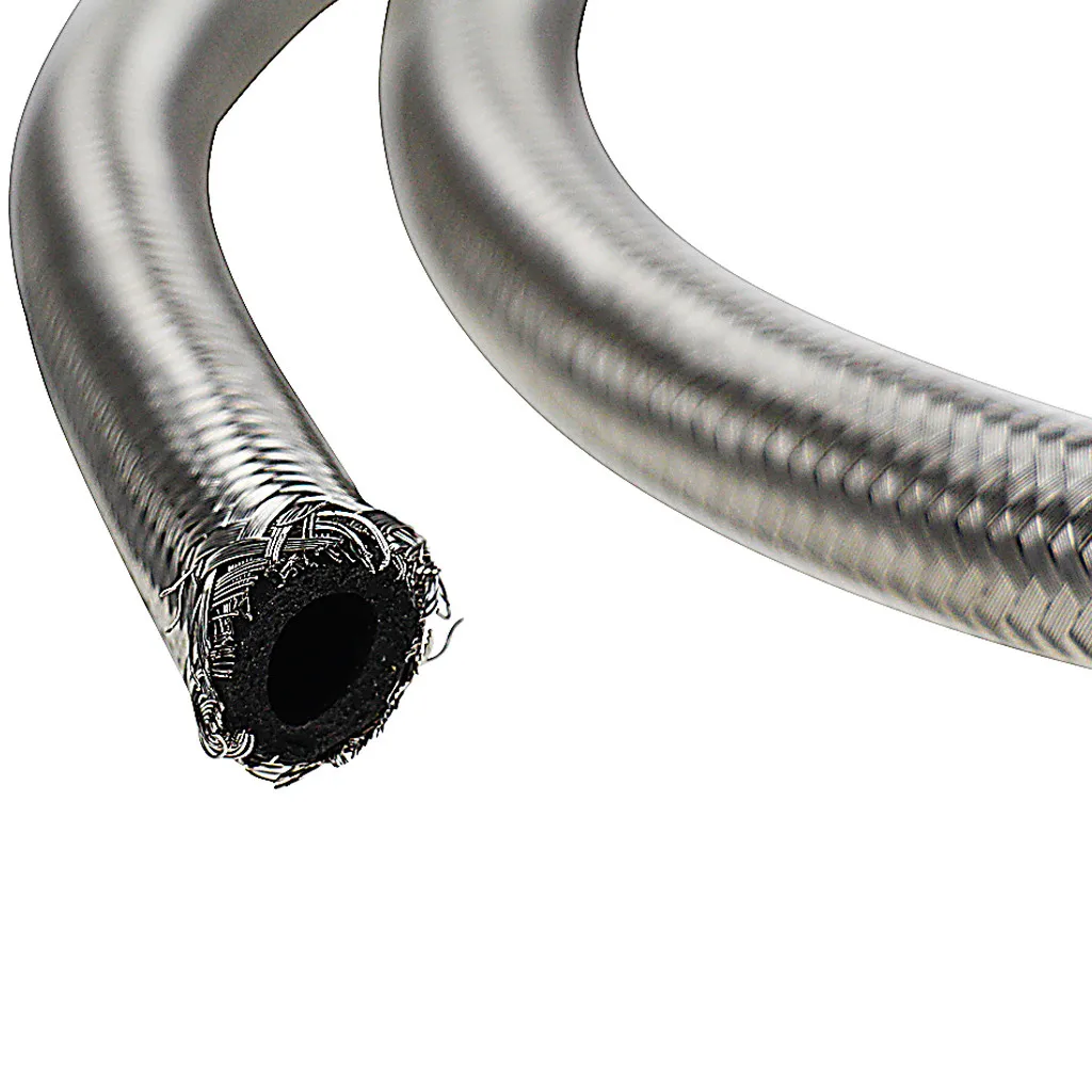 

AN4 AN6 AN8 AN10 Black Stainless Steel Braided Fuel Hose 1Meter Or Other Length designed to handle any fuel oil or coolant 8Z