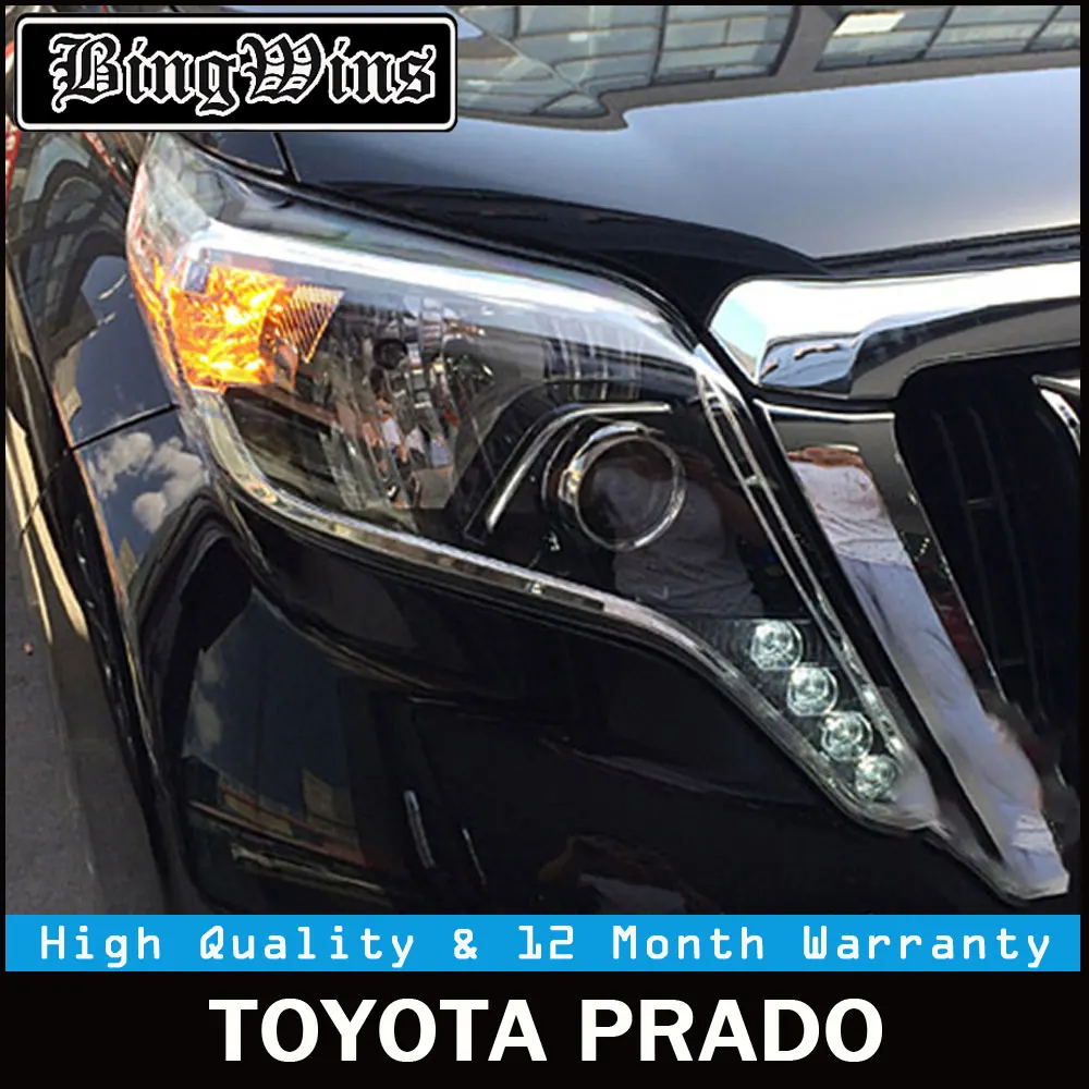 

Car Styling Head Lamp for Toyota Prado Headlights LED Headlight ANGEL EYES DRL Bi-Xenon Lens HID Automobile Accessories