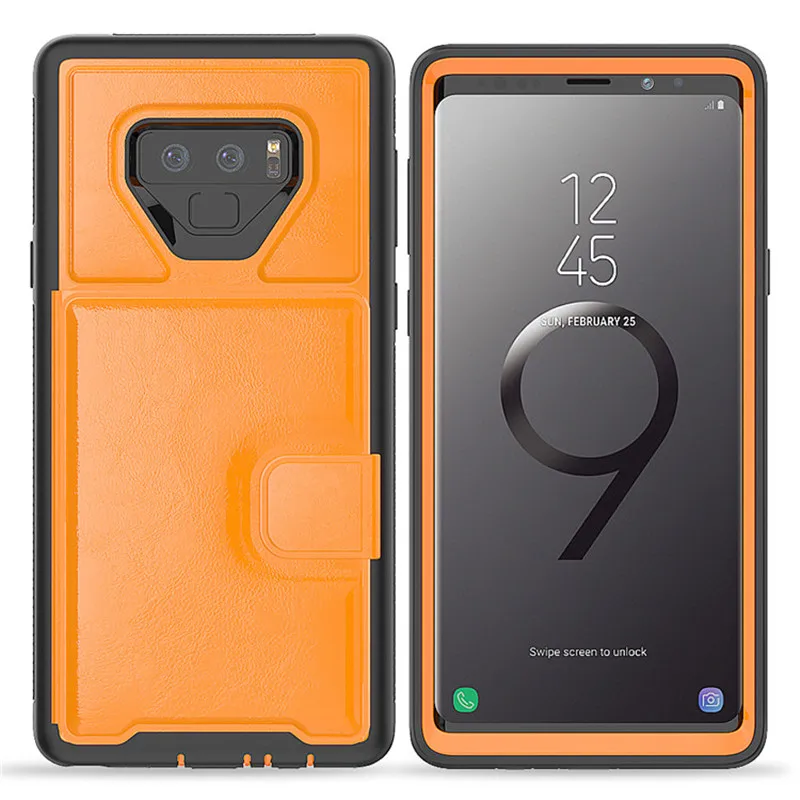 

Multi Function magnetic Card Slot Holder Stand Case for Samsung galaxy S10 S9 Plus S10 E Note 9 Shockproof design Leather Case