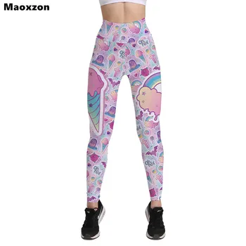 

Maoxzon Women's Sexy High Waist Ioga Fitness Slim Pleated Hips Leggings For Woman Digital Print Workout Elastic Skinny Pants XL