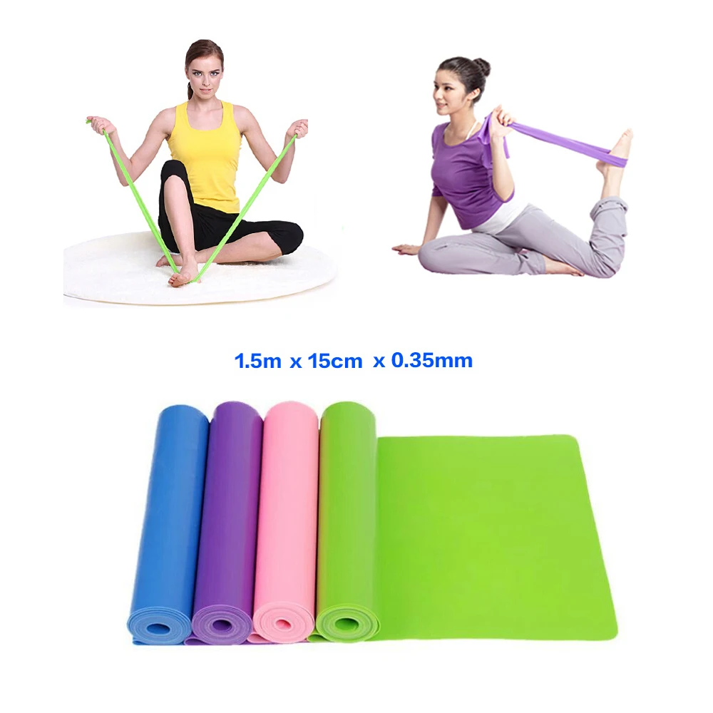 1.5m Yoga Pilates Stretch Resistance Band Exercise Fitness Band