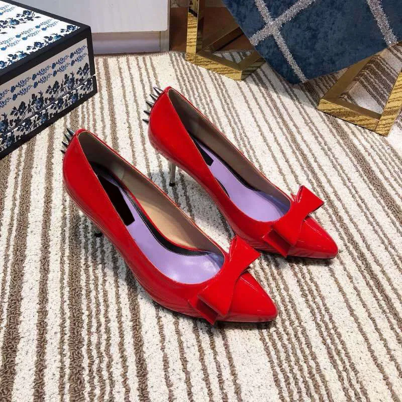 Cuir Noir Chaussures Rouge Talons D'origine Simples Dhl Classique De c3JlFuT1K5