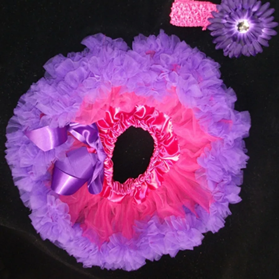 Детская юбка-пачка светло-розового и фиолетового цвета, комплект цветковых оголовьев для маленьких девочек, детская юбка-пачка с повязкой на голову