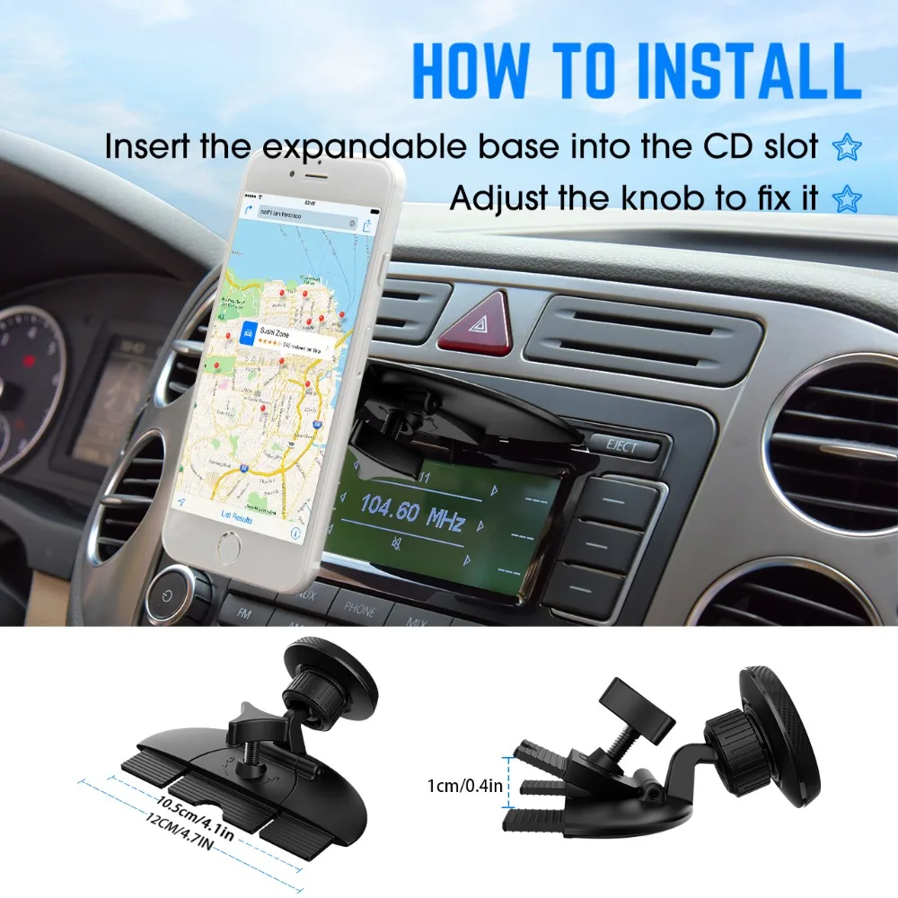 Mpow CA093 CD فتحة سيارة حامل هاتف المغناطيسي العالمي الهاتف المحمول حامل 360 دوران ل الهاتف المحمول GPS اللوحي الوسادة تحت 300 جرام Mpow CA093 CD فتحة سيارة حامل هاتف المغناطيسي العالمي الهاتف المحمول حامل 360 دوران ل الهاتف المحمول GPS اللوحي الوسادة تحت 300 جرام