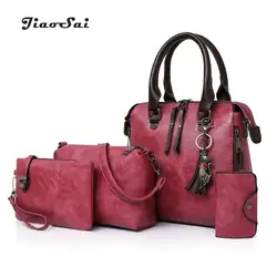 Роскошные брендовые 4 шт./набор женские сумки женская кожаная сумка-тоут модные сумки на плечо для женщин большой емкости сумки-мессенджеры