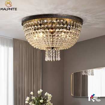 

Modern Ceiling Lamps Household Crystal lighting fixtures ceiling lights For Living Room E14 Crystal Decoration hanging lamps