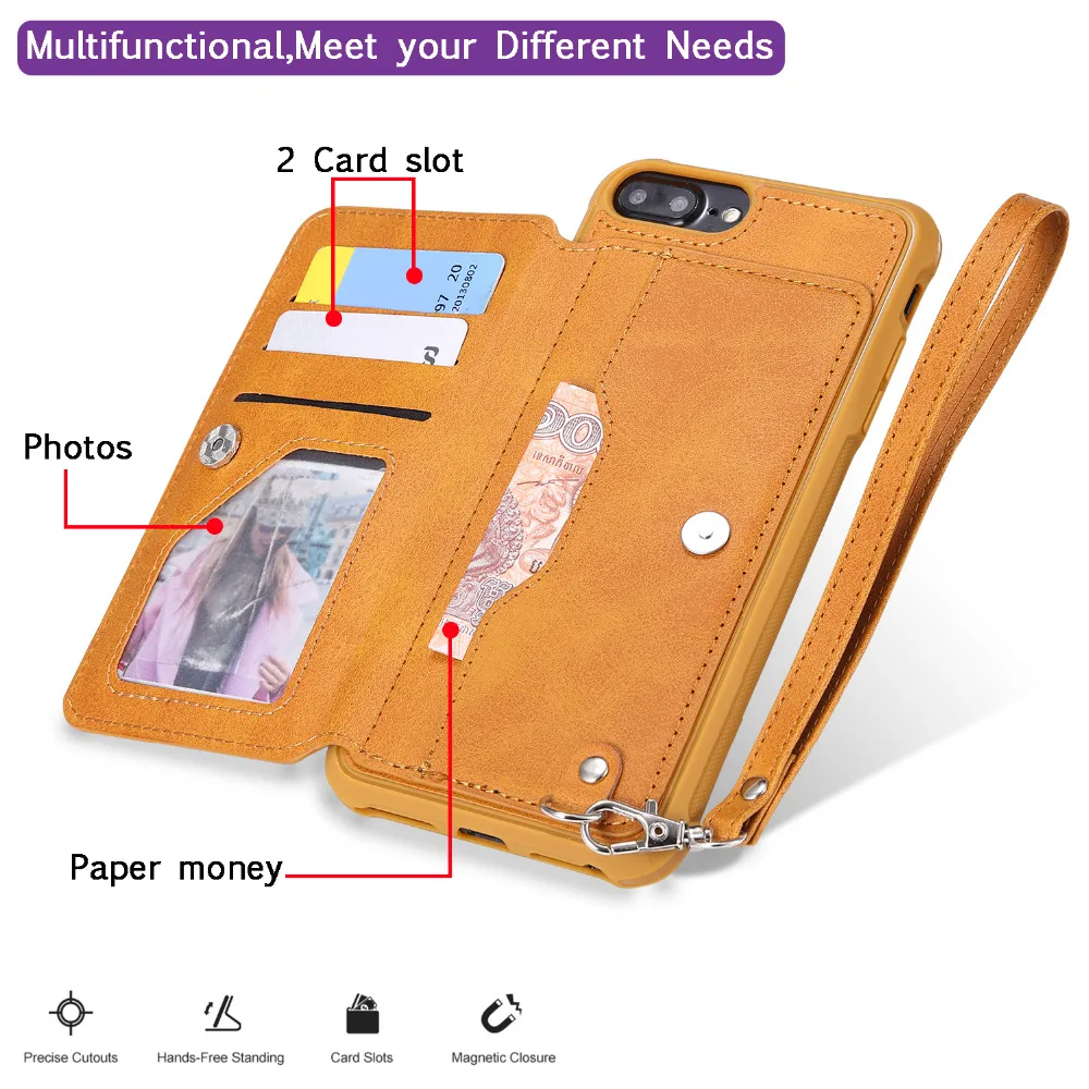 Чехол для Coque iphone 5 5s se 6 6S 7 8 plus 6SP роскошный чехол кошелек из искусственной кожи