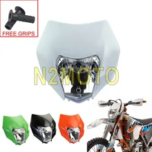 Motocross Dirt Bike Bianco Enduro Faro MX Racing Maschera Testa Lampada Frontale per KTM EXC SX-F XC-W Husqvarna FE TE 125 350 450