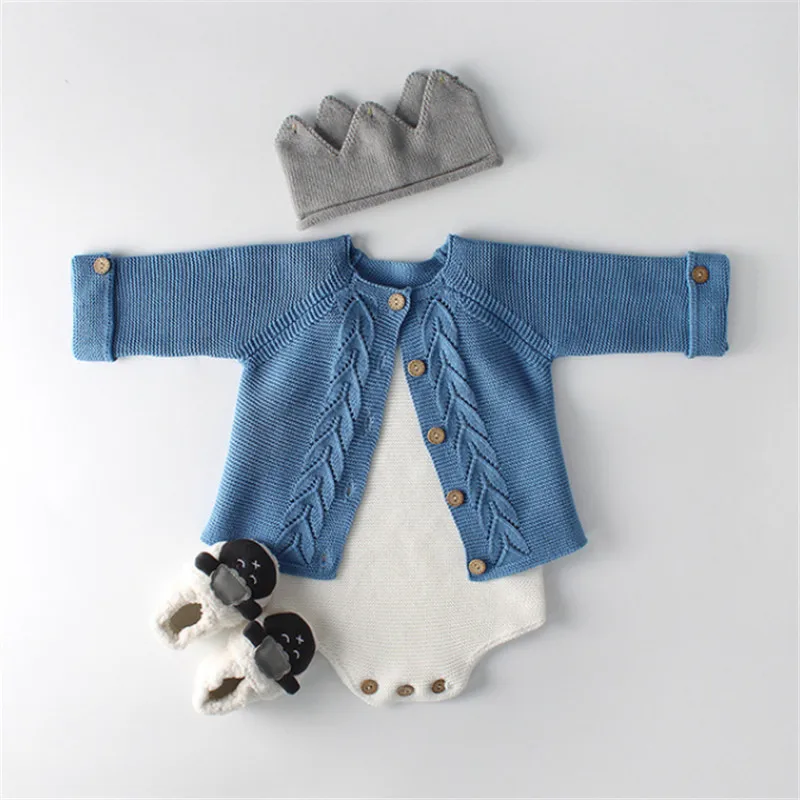 

2019 Baby Girls Clothes Autumn Baby knitted Romper Set Infant Newborn Baby Girl Cardigan Boys Sweater Cotton Baby Jumpsuit Girls