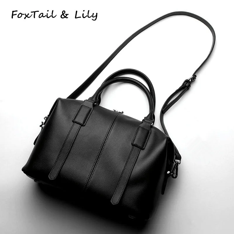 

FoxTail & Lily Brand Genuine Leather Boston Bag Ladies Shoulder Crossbody Bag High Quality Tote Handbags Women Messenger Bags
