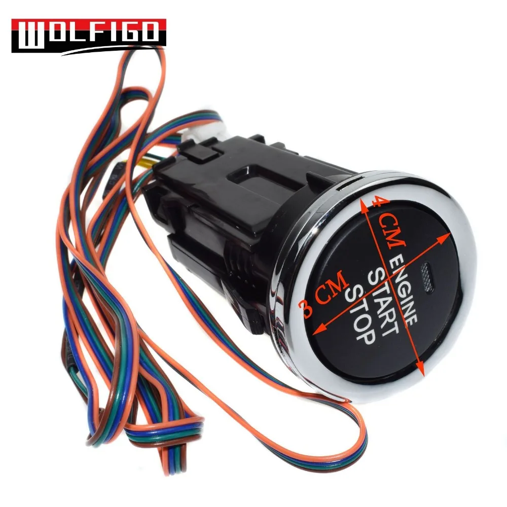 

WOLFIGO Red Start/Stop button Keyless Engine Ignition LED Light Starter Power Switch LT0698 New