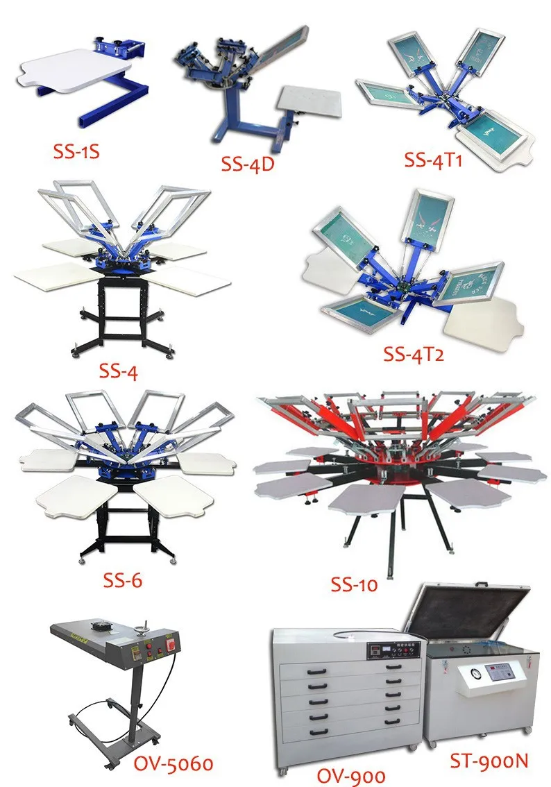 Десять цветов роторная трафаретная печатная машина для футболок