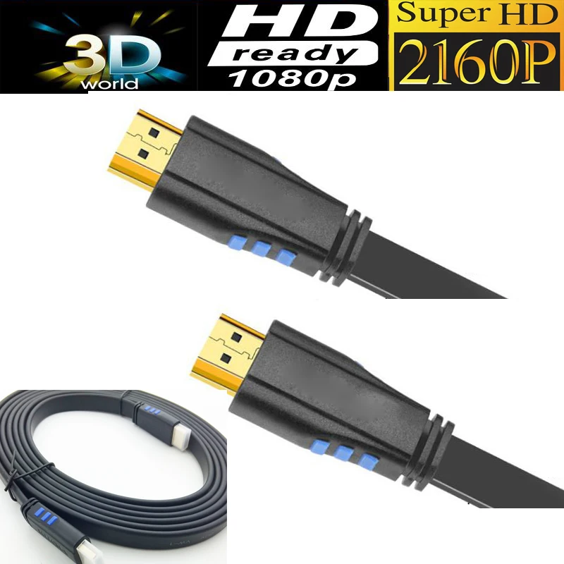 

flat HDMI cable 2.0 10M 5M 3M 4K UHD HDMI 2.0 Ready 18Gbps -Ethernet & Audio Return Channel-Video 4K 2160p HD 1080p 3D