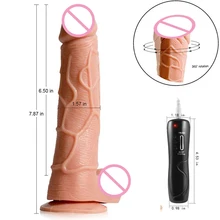 Rotating Big Dildo Vibrator For Women Vibrating Suction Cup Faloimitator realistic Adult Sex Toys Remote Control Fake Penis 2017 voice control huge dildo vibrator remote control vibrator wand massager suction cup dildo big dildo sex toys for women