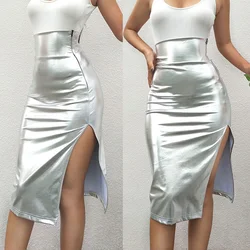 New Arrival Women Lady High Waist Slim Split Solid Color Skirt Fashion for Evening Party New Arrival Women Lady High Waist Slim Split Solid Color Skirt Fashion for Evening Party