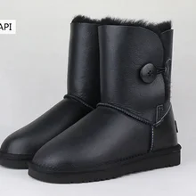 Г. зимние сапоги высокого качества в Европейском стиле, Натуральная овечья кожа, Натуральная шерсть, женские ботинки,, 3 цвета