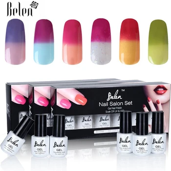 

Belen 6pcs/set 7ml UV LED Temperature Colour Changing Nail Gel Polish Soak Off Chameleon Varnish Female Girl Gift Birthday Kit