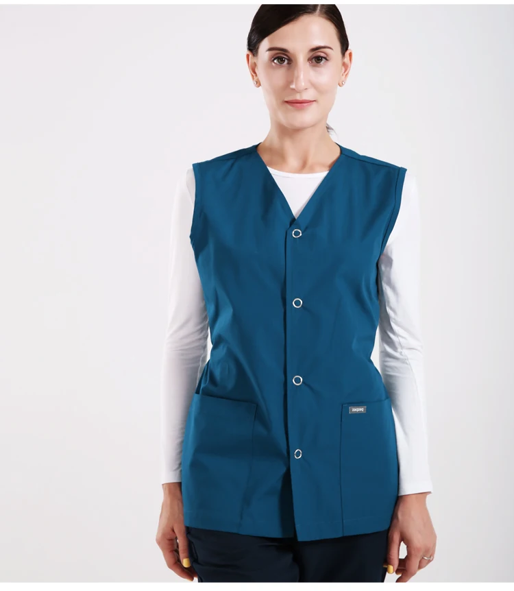 Новое поступление Slim Fit Спецодежда медицинская скраб жилет хирургические Костюмы врачи униформа медсестры куртка Больницы Открытый