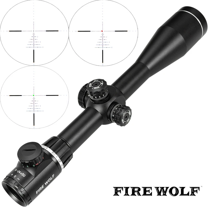 

FIRE WOLF QZ 6-24X50 Z600 Side Parallax Optics Riflescope Hunting Scopes Tactical Sniper Rifle Scope For Airsoft Rifle