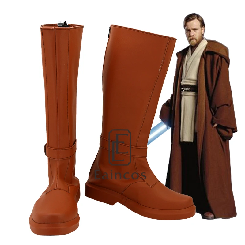 Star Wars Jedi Knight Obi Wan Kenobi Boots Cosplay Party Shoes Custom