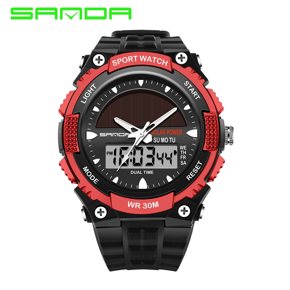 

Solar Power Sport Watch Women Ladies Electronic LED Watch Military Outdoor Student Women Wristwatch Sanda Relogio Feminino 2017