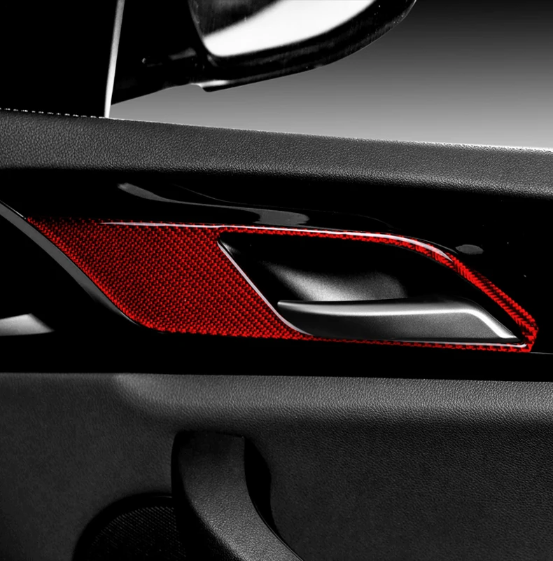TPIC украшение интерьера автомобиля из углеродного волокна рамка дверной ручки накладка дверная чаша наклейки и наклейка для BMW G01 G02 X3 X4 серии