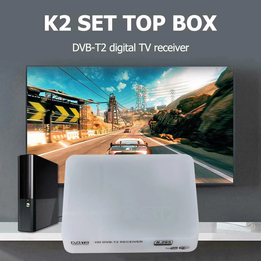 K2 HD DVB-T2 цифровой наземный приемник приставка с мультимедийным плеером H.264/MPEG-2/4 Совместимость с DVB-T для ТВ HD tv