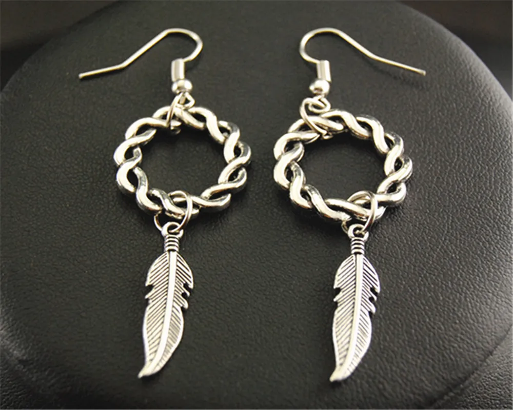 

1pair(2pcs) Classic Earrings Round and Leaf Charm classics simpleness primary colour handmade DIY jewelry accessory E176