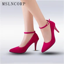 size 34-47 Fashion Sexy High Heels Shoes Women Dress Pumps Party Wedding Shoes Ankle strap Stiletto Sharp toe Shallow Zapatos цена size 34-47 Fashion Sexy High Heels Shoes Women Dress Pumps Party Wedding Shoes Ankle strap Stiletto Sharp toe Shallow Zapatos цены онлайн