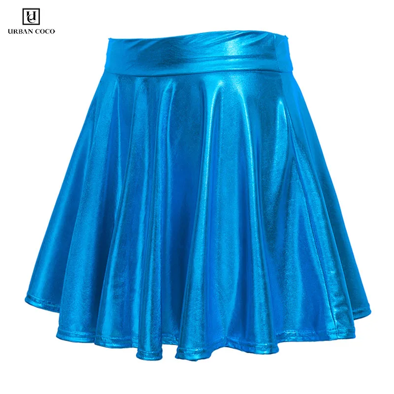 

Urban CoCo Women's Shiny Flared Pleated A-Line Circle Solid Mini Skater Skirt