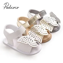 Новинка года; Брендовая обувь для новорожденных; обувь для малышей; обувь для маленьких мальчиков и девочек с мягкой подошвой; милые летние босоножки с бабочкой