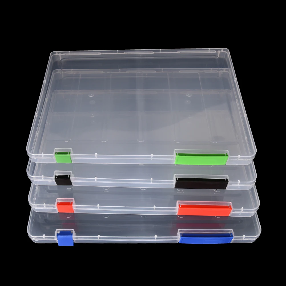 

A4 Transparent Storage Box Clear Plastic Document Paper Filling Case File PP Office Organizer Invisible Storage Cases 4 Colors