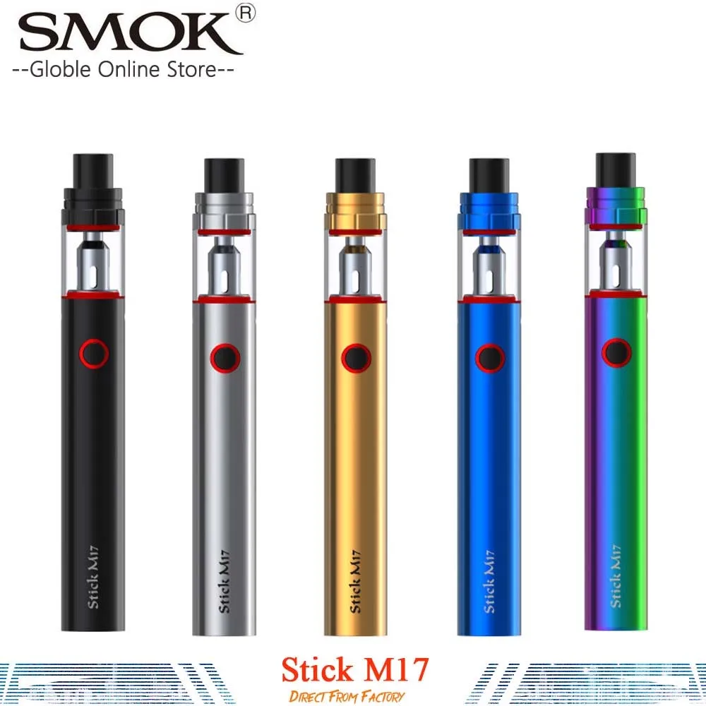 

Authentic Electronic Cigarette SMOK Stick M17 AIO Kit 1300mAh Battery &2ml Tank Atomizer & 0.6ohm Dual Coil Head Vs Stick V8 Kit