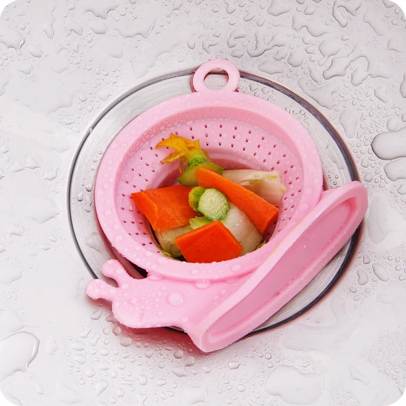 sink kitchen sewer anti floor drain plug snail shape folding telescopic silicone drain water filter