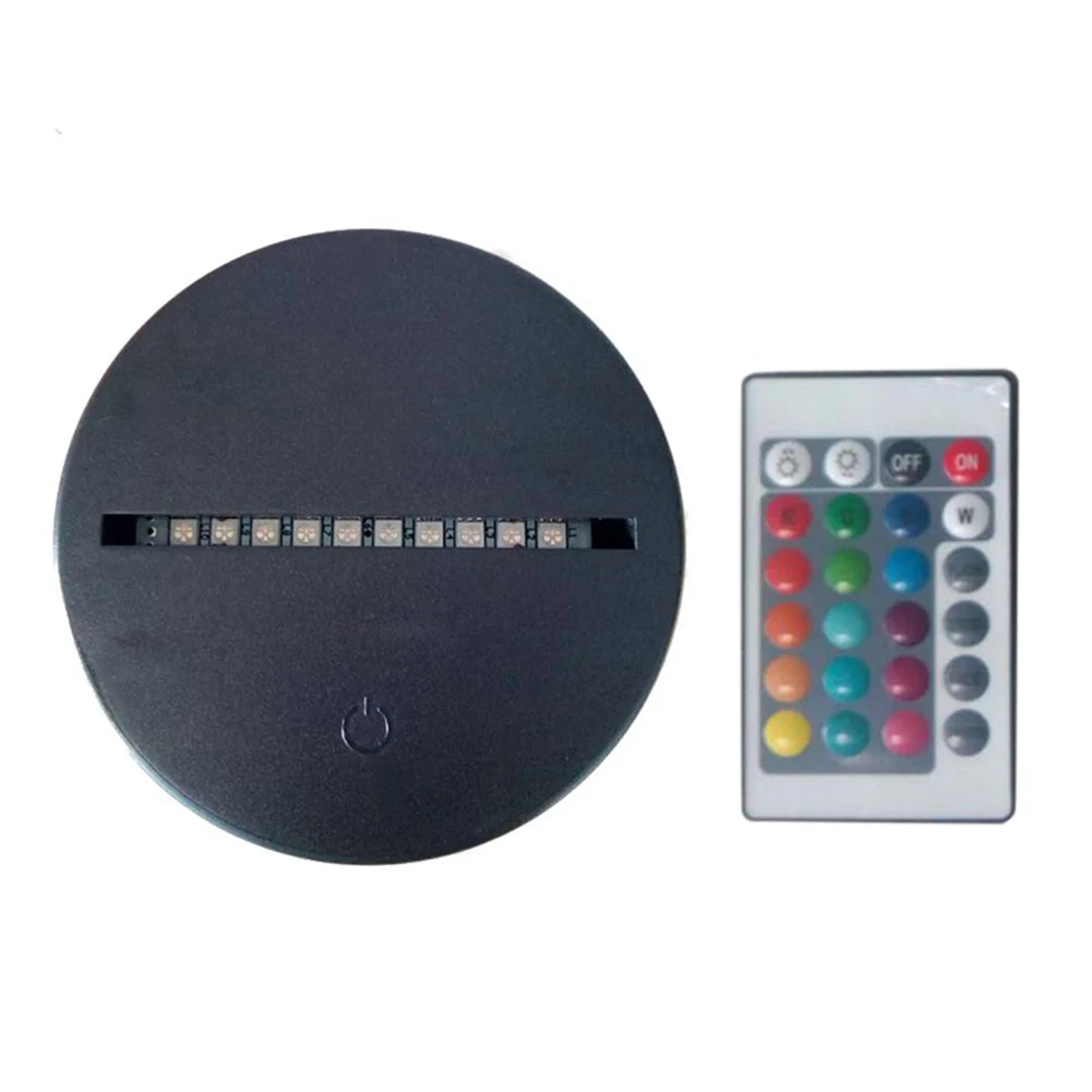 

LED Night Light Lamp Base USB Charging Cable Remote Control Acrylic Plate For Home AI88
