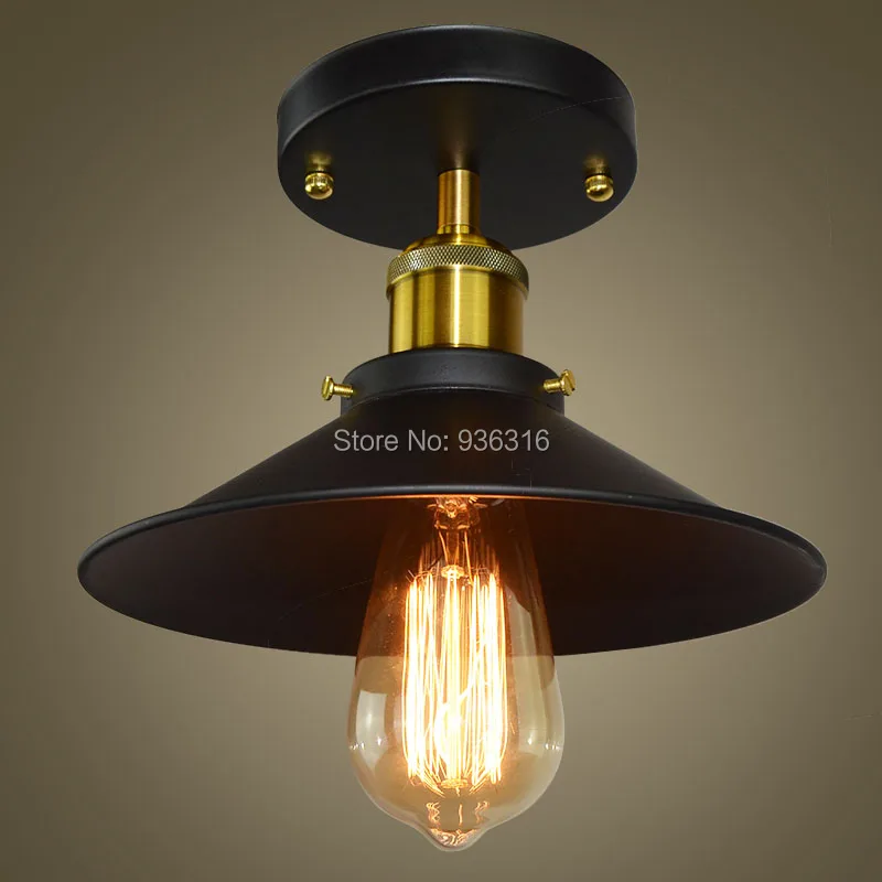 Blueking винтажные потолочные светильники Лофт металл черный E27 edison светодиодные
