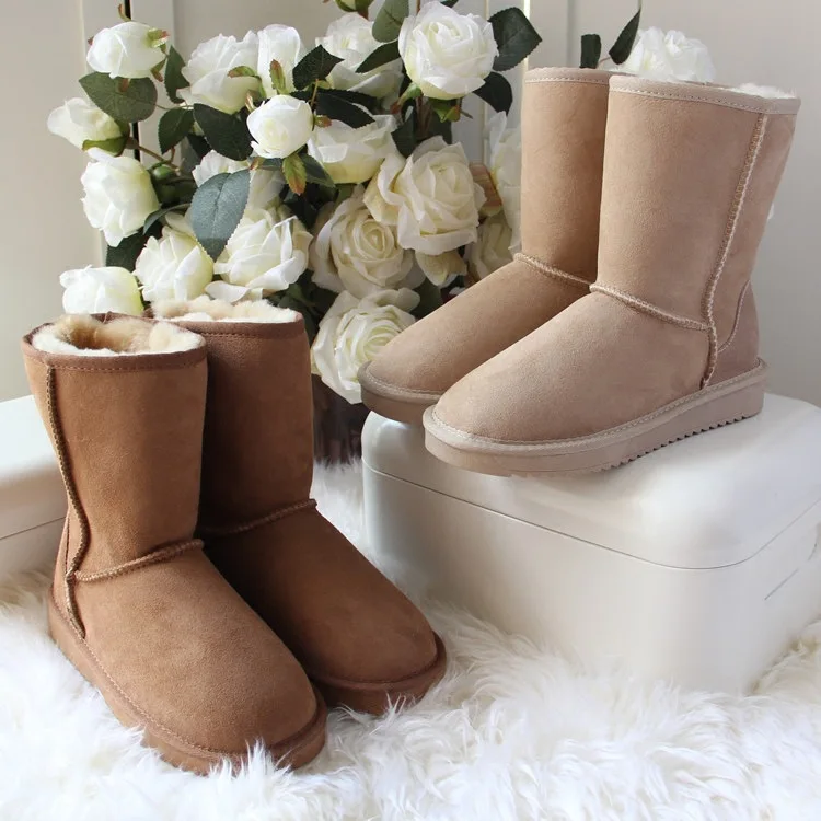 metal As sand De grey Caliente Nieve Invierno La Chocolate 100 chestnut Mujeres metal Cuero Natural Para Piel metal black Grey Australia chocolate Pic Lana Mujer Clásico Grey Oveja Black Botas Genuino zqHwwCg