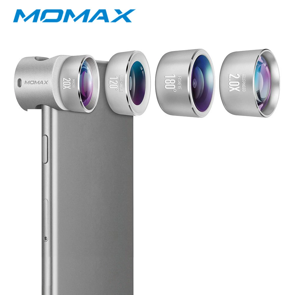 MOMAX Pro 4 in 1 Clip on Mobile Phone Lens for iPhone X 8