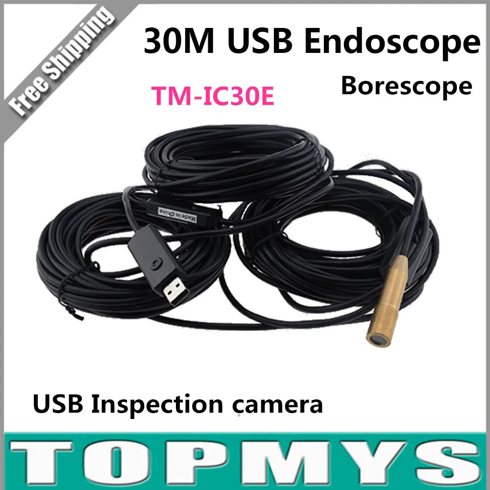

Free Ship 30m USB Endoscope Inspection Camera with 4 LED Waterproof Pure Copper Endoscope Borescope Tube Visual Camera XR-IC30E
