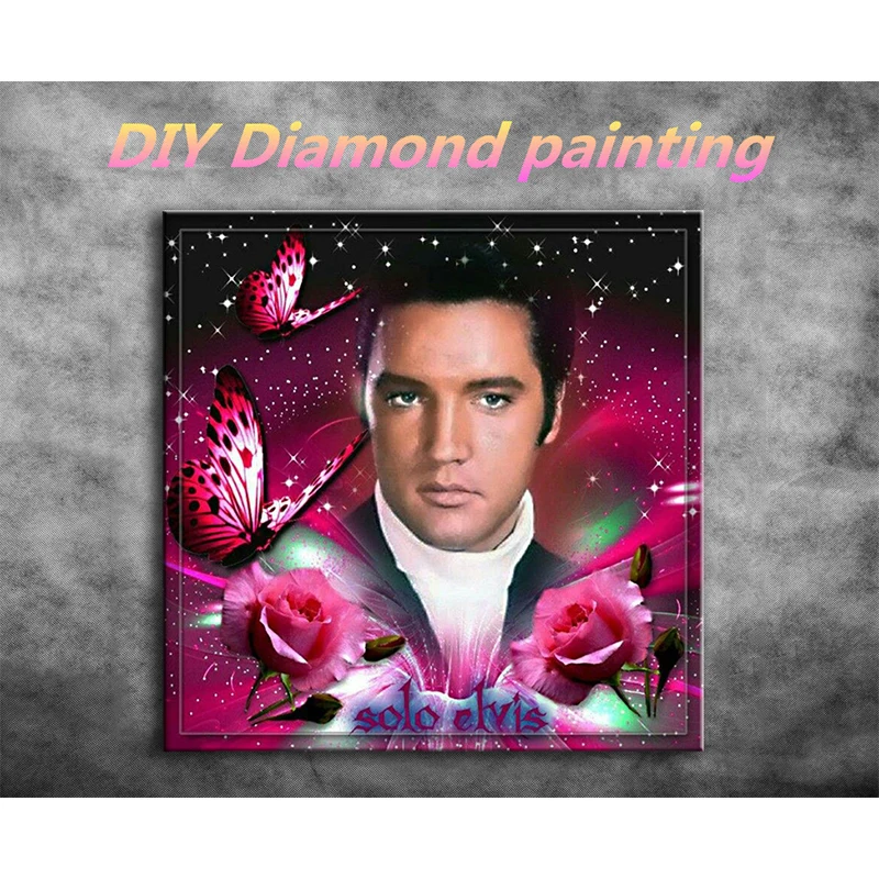 

Full square / round diamond 5D DIY diamond painting "Elvis Presley" 3D character embroidery cross stitch mosaic home decoration