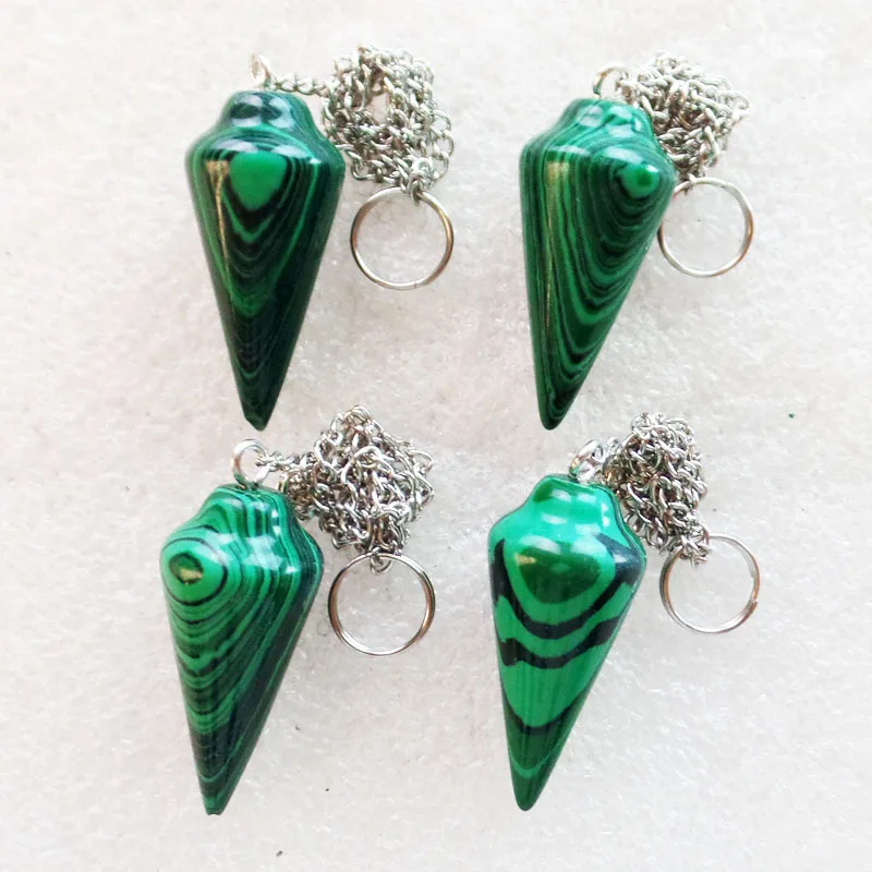 

(4 pieces/lot) Wholesale Man-made Malachite Pendulum Pendant Bead 35x15mm Free Shipping Fashion Jewelry DJ705