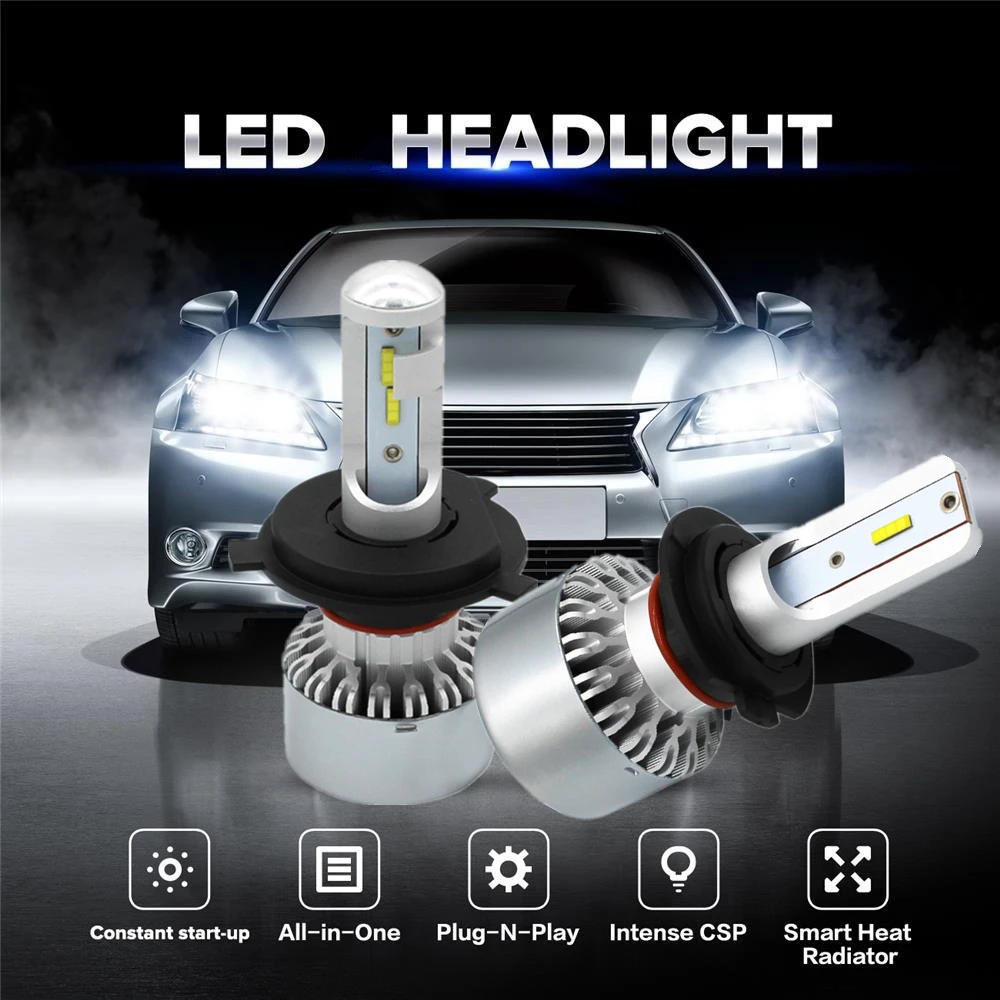 WLJH 2x Canbus автомобильный светильник светодиодный H7 головной Conversion Kit лампы H4 с