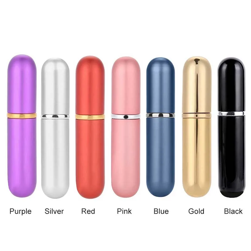 

2019 5ml Mini Portable Aluminum Refillable Perfume Spray Bottle Travel Cosmetic Container With Empty Containers Perfume Bottle