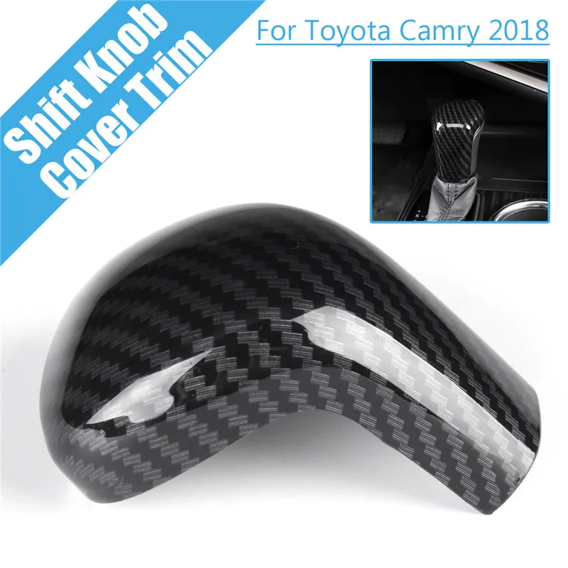 

Fit for Toyota Camry 2018 Carbon Fiber Style Interior Gear Shift Knob Cover Trim Interior Mouldings Interior Accessories