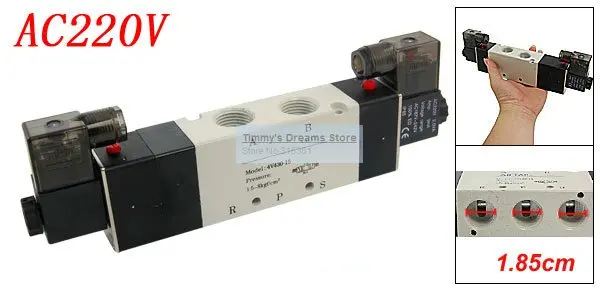 Free Shipping 1/2'' AC220V 1.5 ~ 8kgf/cm2 4V430C-15 3 Position 5 Way Air Solenoid Valve | Обустройство дома