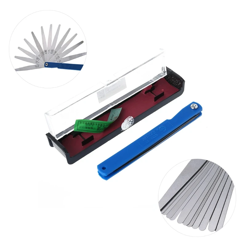 

Stainless Steel Feeler Gauge 14/17Blade Thickness Gap Metric Filler Measure Tool